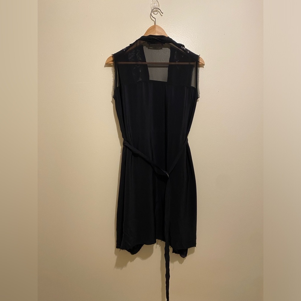 All Saints Lewis Flora Mortis Silk Black and White Asymmetrical Dress. Size 2 - Picture 3 of 7